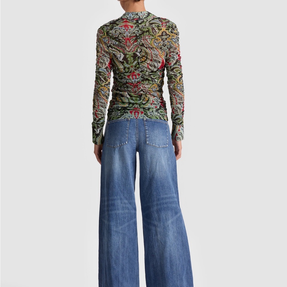 Alice + Olivia Multicolor Patterned Button-Down S… - image 3